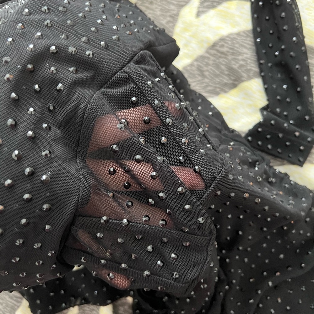 Black studded homecoming dress